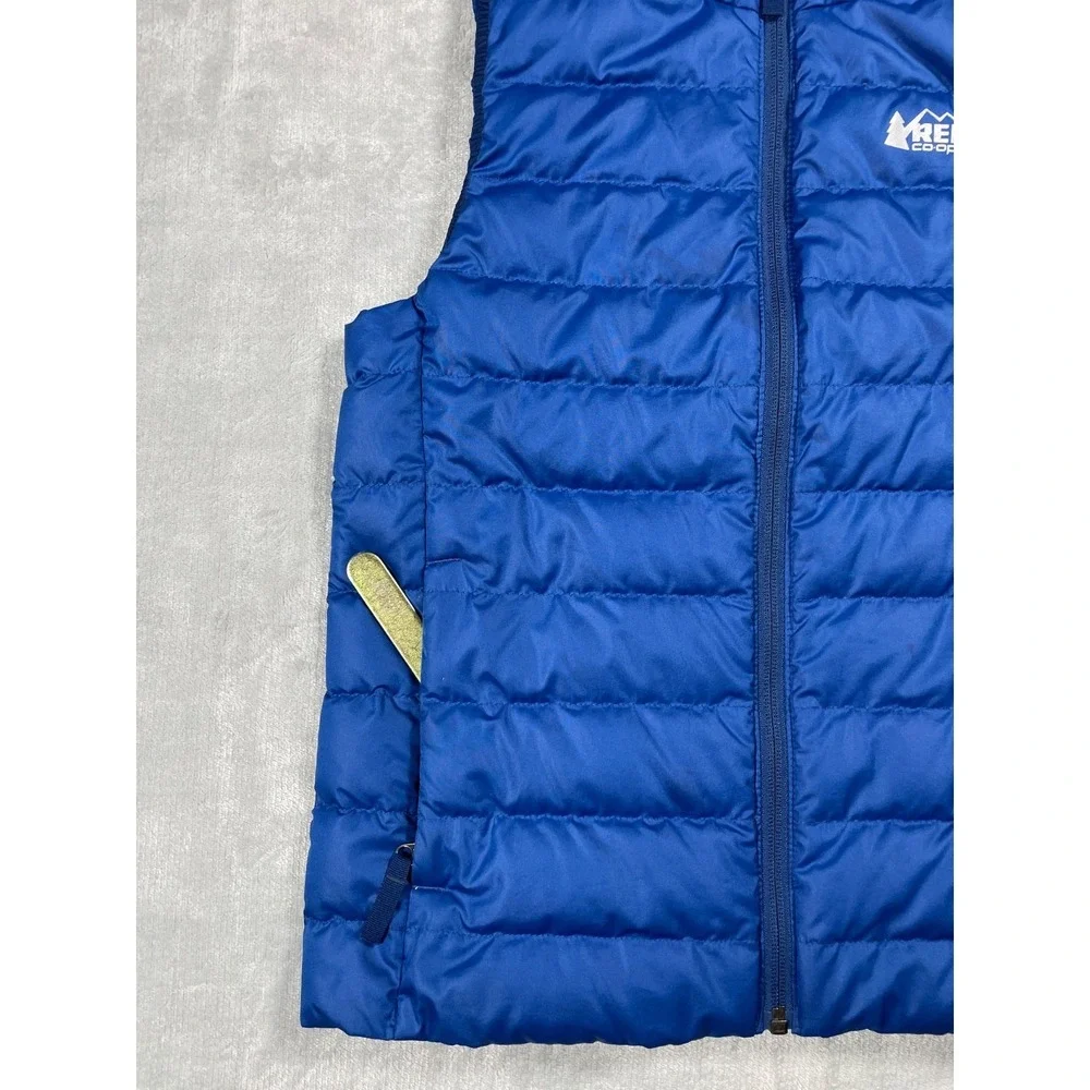 REI Co-op Down Puffer Vest Kids Medium 10-12 Blue Packable Lightweight